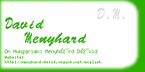 david menyhard business card